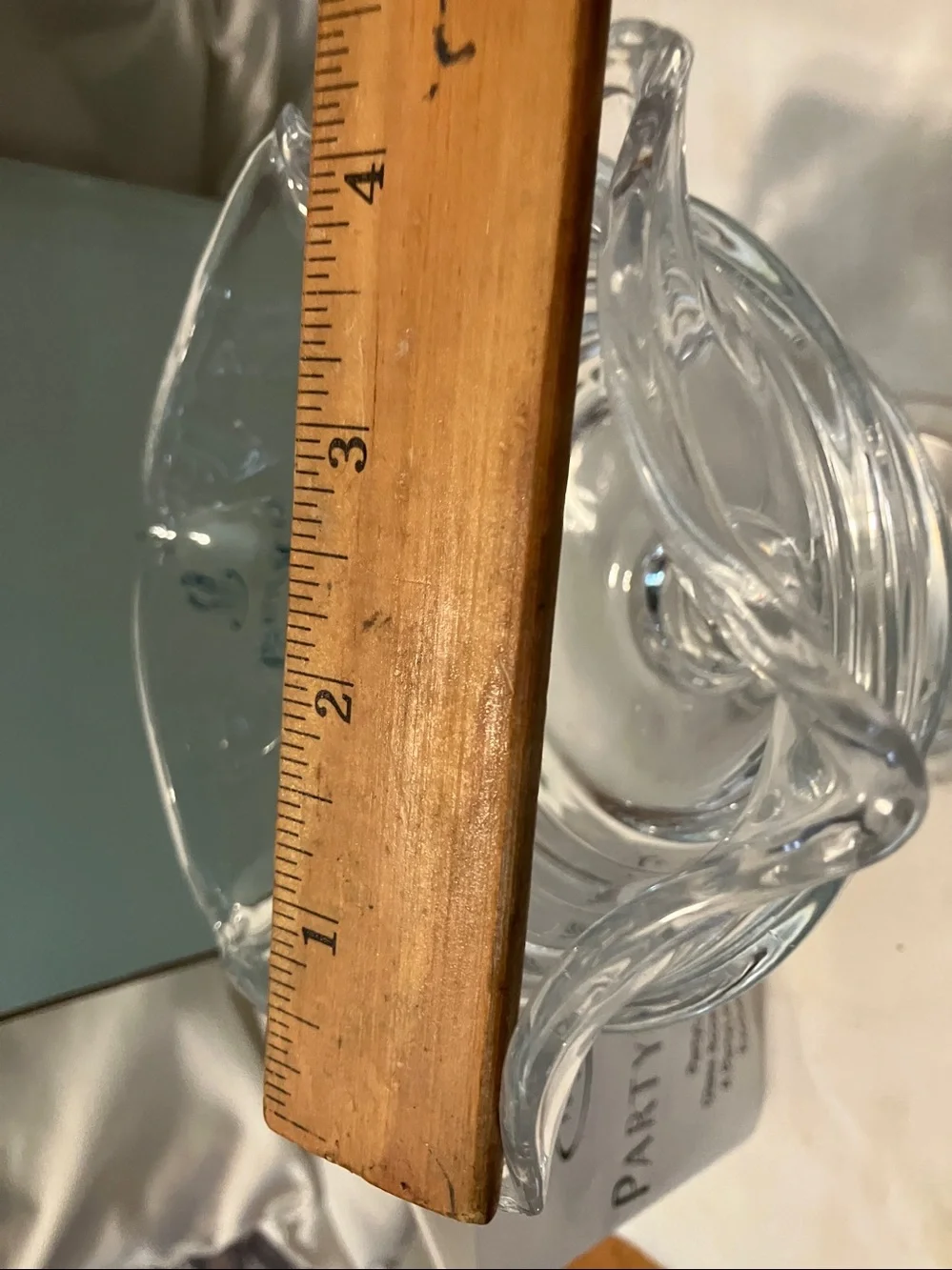 New.  Partylite. All glass “ Sundae “ style 5” -4” candle holder
